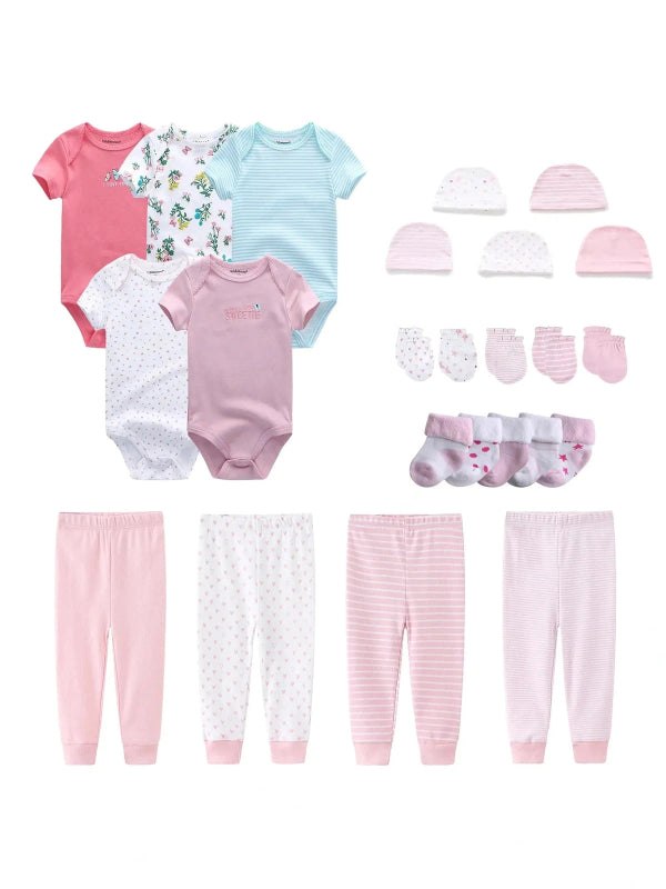 20-piece newborn bundle onesie+pants+hats+Socks