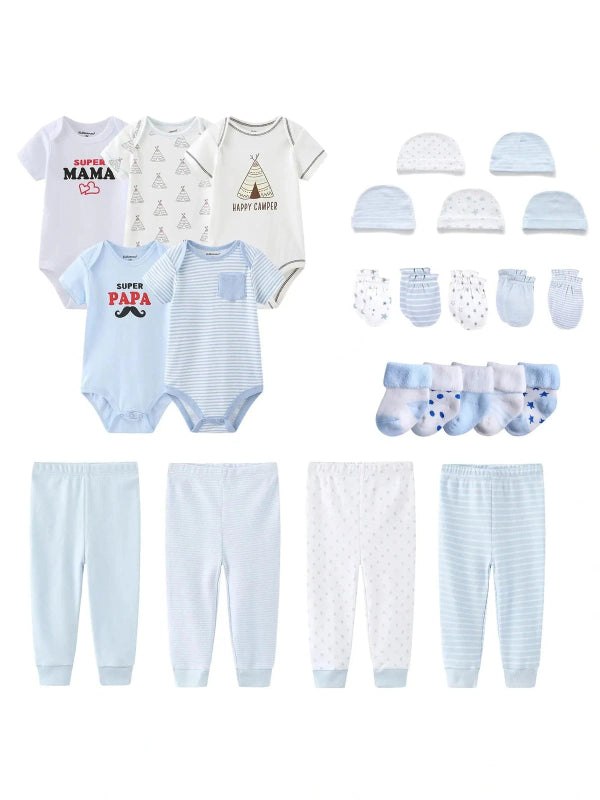 20-piece newborn bundle onesie+pants+hats+Socks