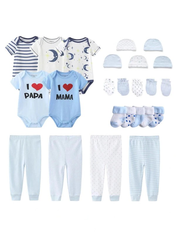 20-piece newborn bundle onesie+pants+hats+Socks