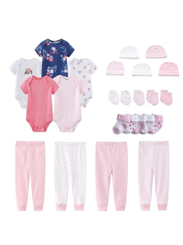 20-piece newborn bundle onesie+pants+hats+Socks