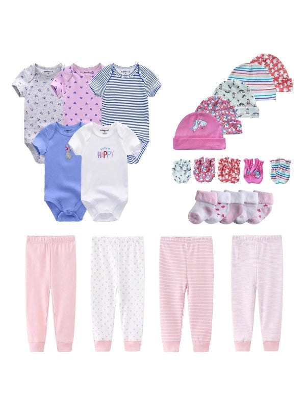 20-piece newborn bundle onesie+pants+hats+Socks