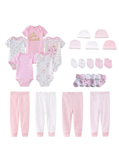 20-piece newborn bundle onesie+pants+hats+Socks