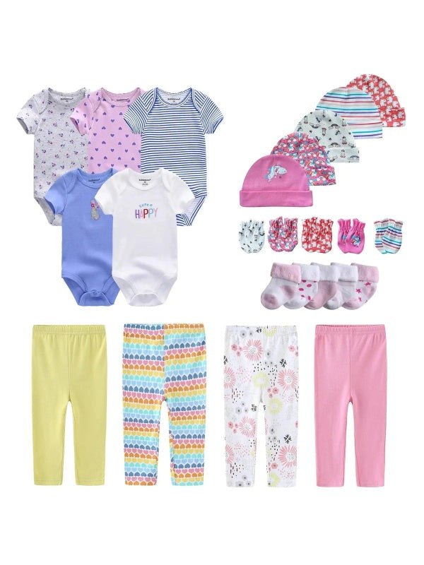 20-piece newborn bundle onesie+pants+hats+Socks