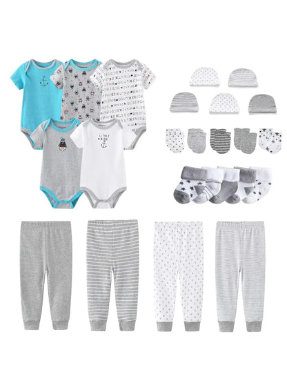 20-piece newborn bundle onesie+pants+hats+Socks