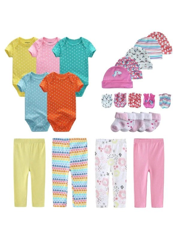 20-piece newborn bundle onesie+pants+hats+Socks