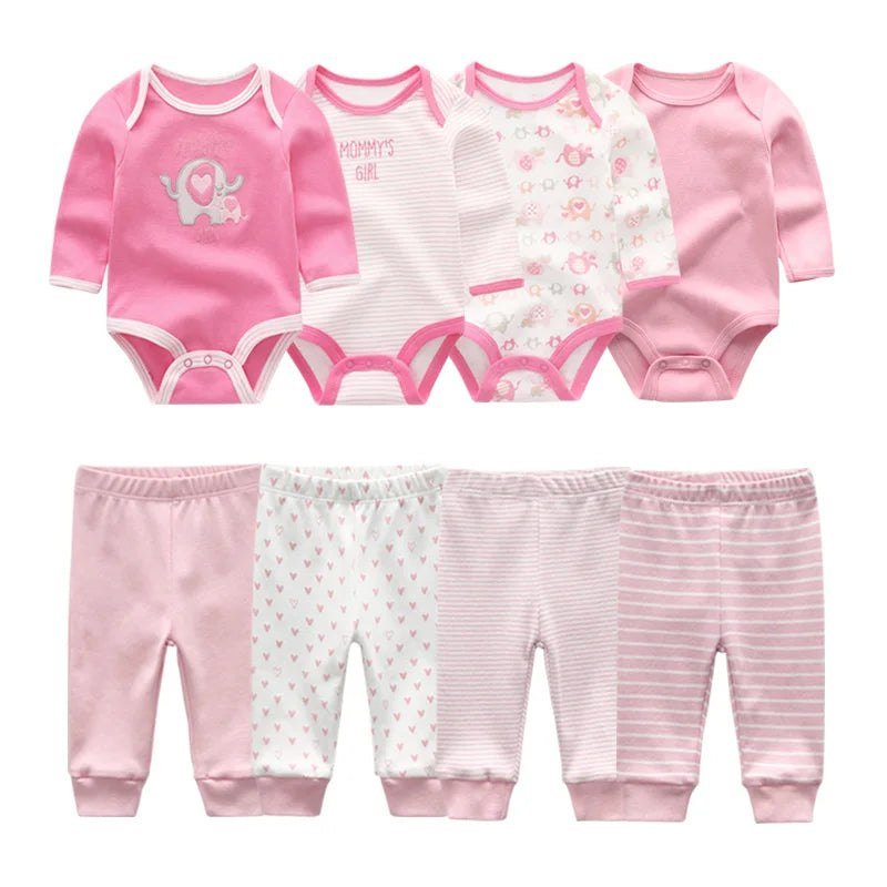 8Pieces Cotton Bodysuits Sets