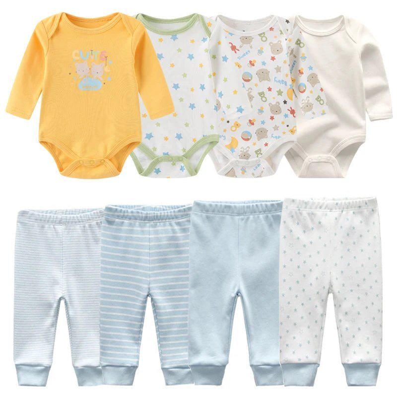 8Pieces Cotton Bodysuits Sets