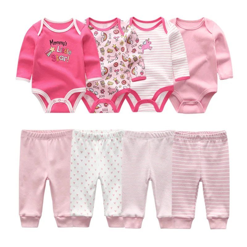 8Pieces Cotton Bodysuits Sets