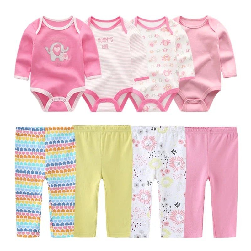 8Pieces Cotton Bodysuits Sets