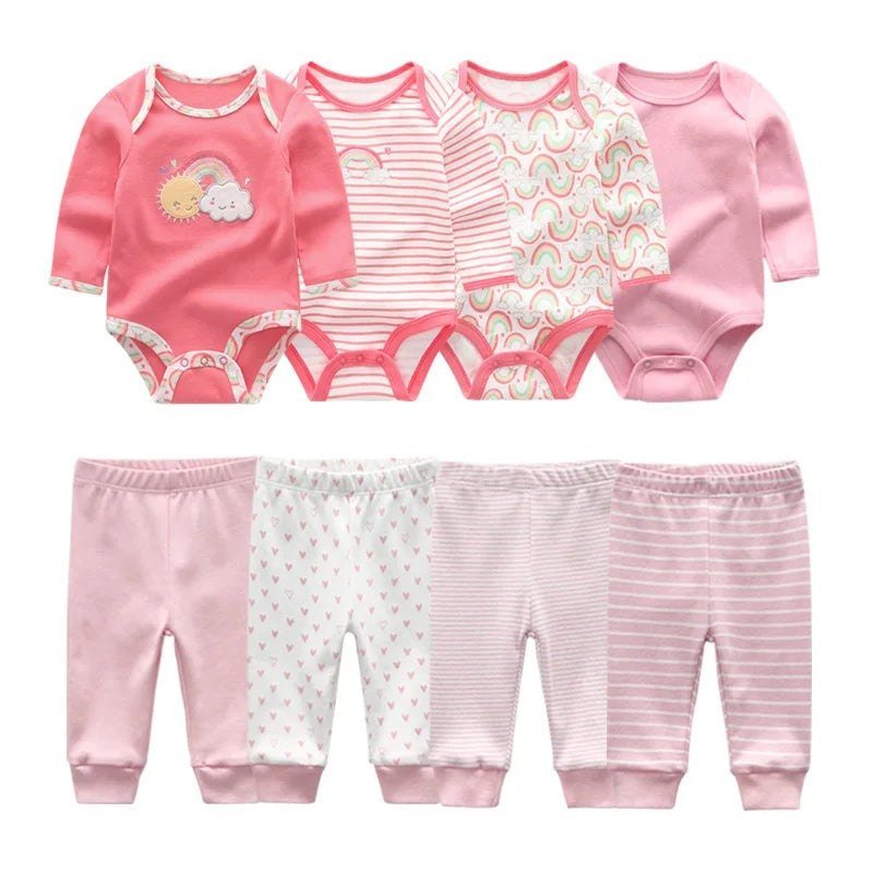 8Pieces Cotton Bodysuits Sets