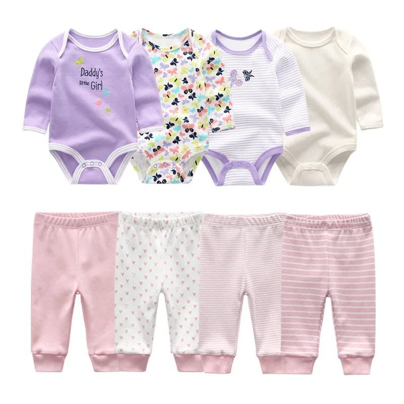 8Pieces Cotton Bodysuits Sets