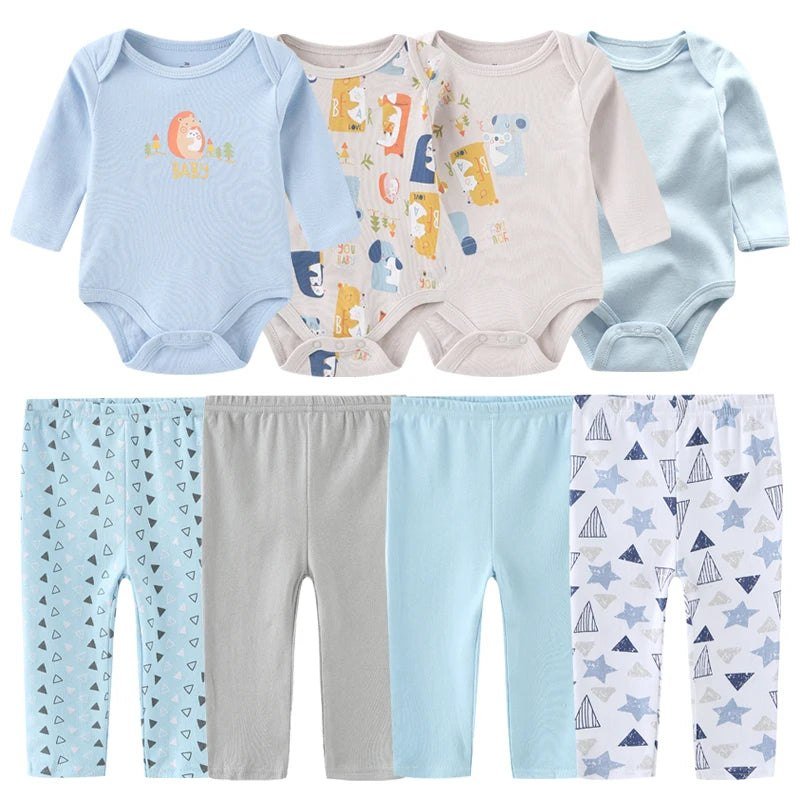 8Pieces Cotton Bodysuits Sets