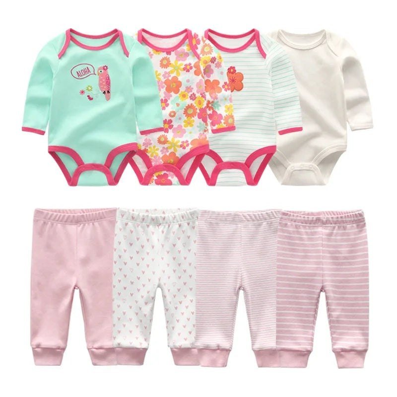 8Pieces Cotton Bodysuits Sets