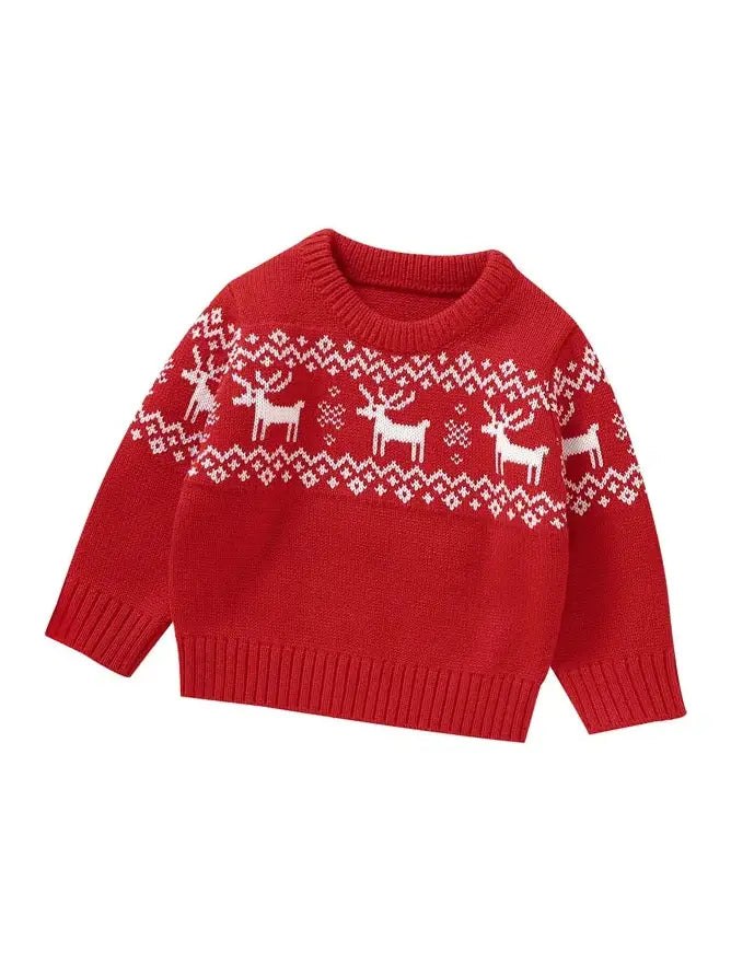 Baby Knitted Sweater Christmas Santa/Elk Print