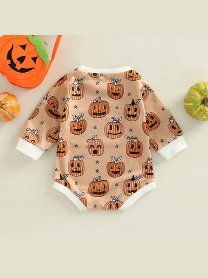 Baby Halloween Pumpkin Print Romper