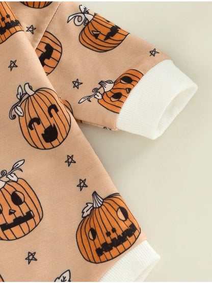 Baby Halloween Pumpkin Print Romper