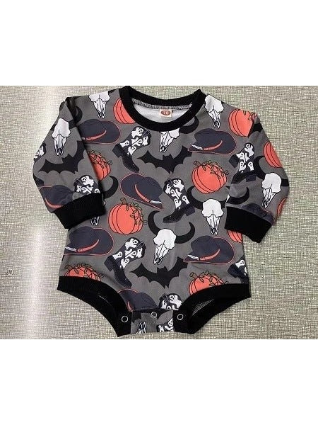 Baby Halloween Pumpkin Print Romper