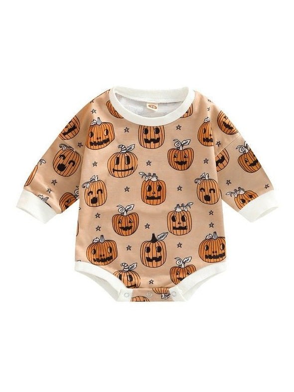 Baby Halloween Pumpkin Print Romper