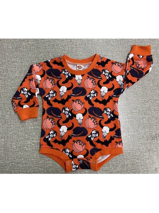 Baby Halloween Pumpkin Print Romper