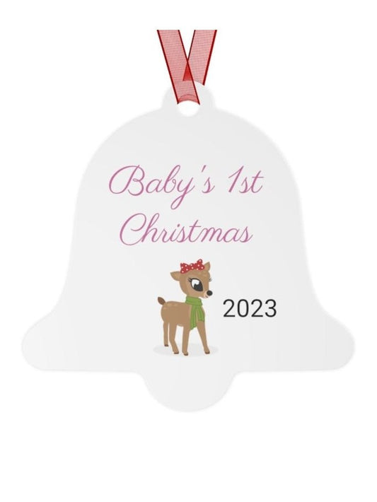 Babys 1st Christmas Metal Ornaments-YEAR2023