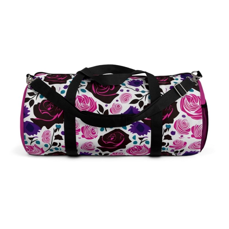 Black and Pink Roses Duffel Bag