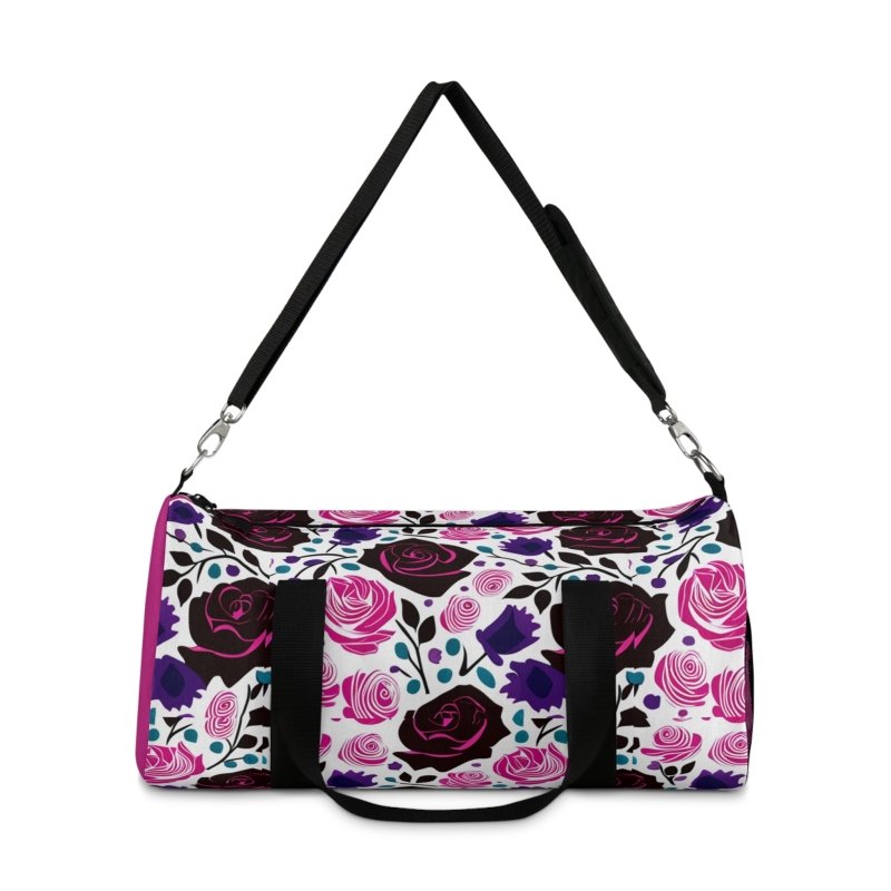 Black and Pink Roses Duffel Bag