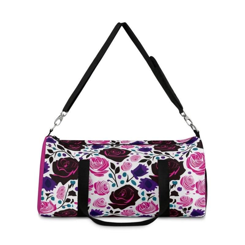 Black and Pink Roses Duffel Bag