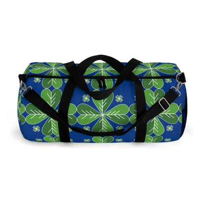 Blue Green Clover Leaf Duffel Bag