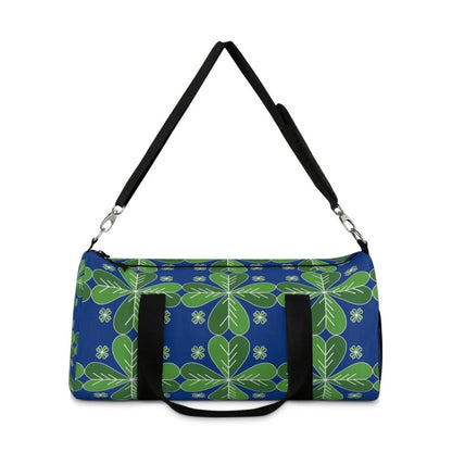 Blue Green Clover Leaf Duffel Bag