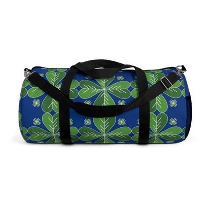 Blue Green Clover Leaf Duffel Bag