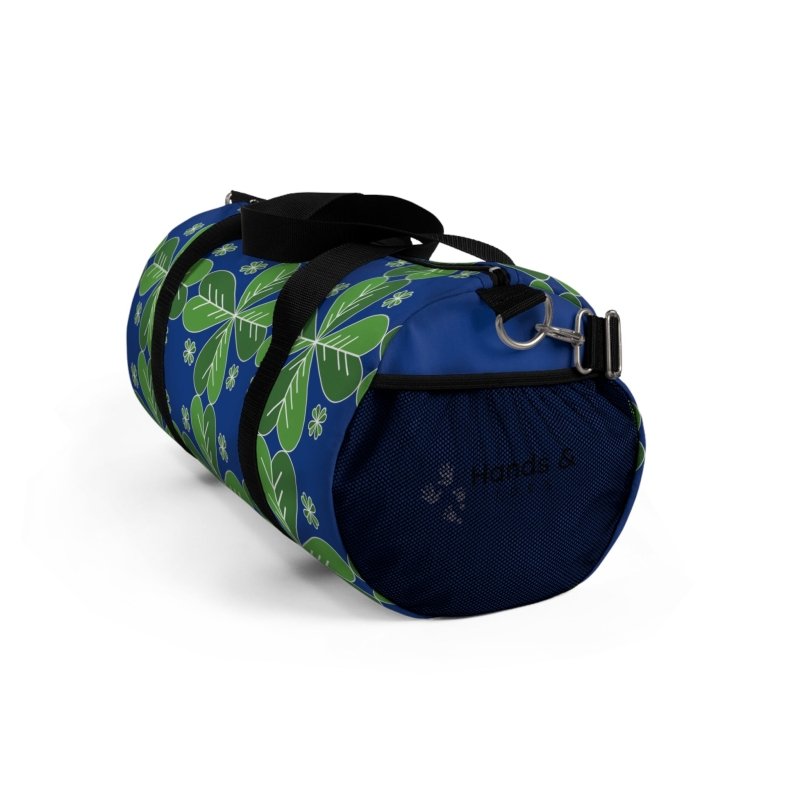 Blue Green Clover Leaf Duffel Bag