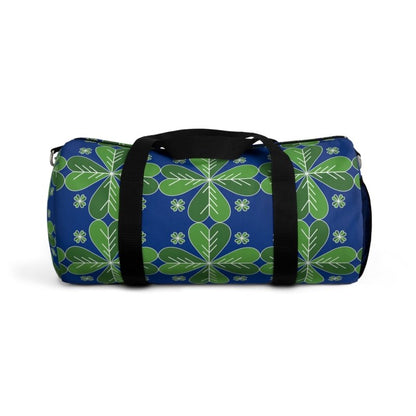 Blue Green Clover Leaf Duffel Bag