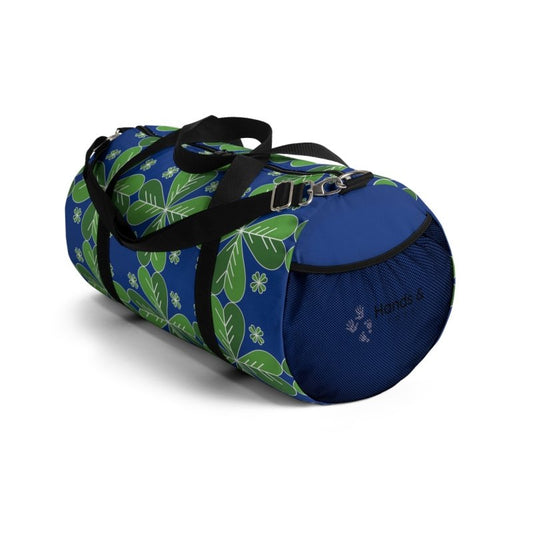 Blue Green Clover Leaf Duffel Bag