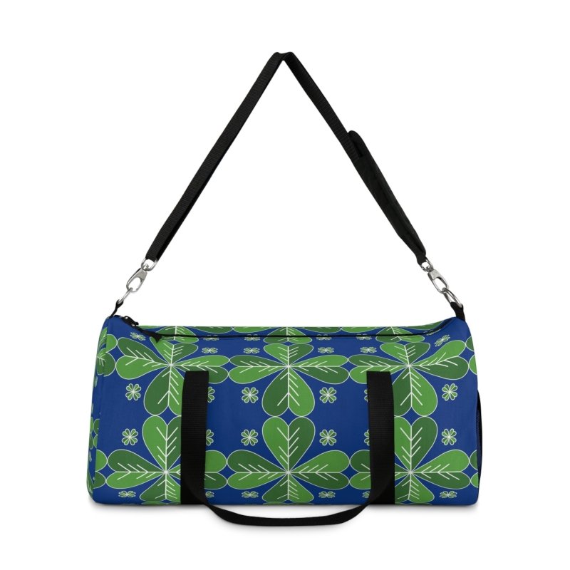 Blue Green Clover Leaf Duffel Bag