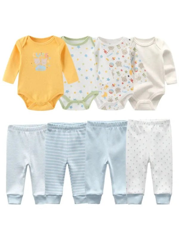 Cotton 8Piece Bodysuit Pants