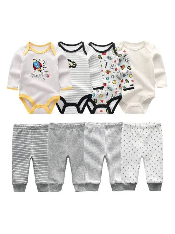 Cotton 8Piece Bodysuit Pants