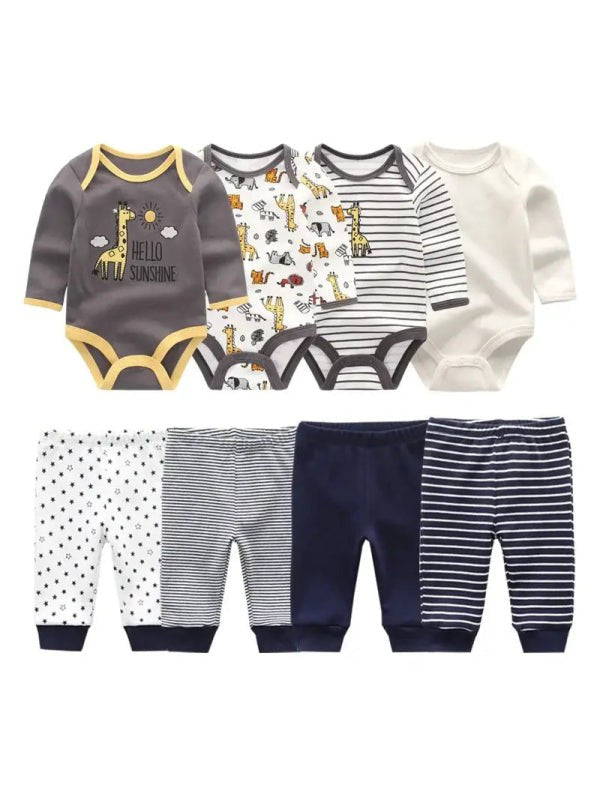 Cotton 8Piece Bodysuit Pants