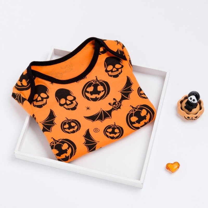 Halloween Orange Skull Baby Romper