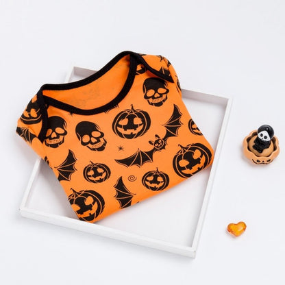 Halloween Orange Skull Baby Romper