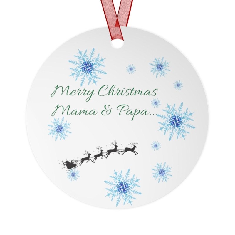 Merry Christmas Mama and Papa Ornament