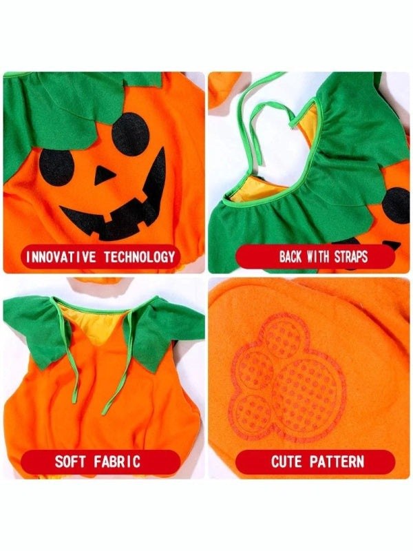 My Little Pumpkin Costume Clothes For Toddler Baby Crawling Halloween Style Costume Fit 3 Months to 3 Years Young Children Cute Dress Up