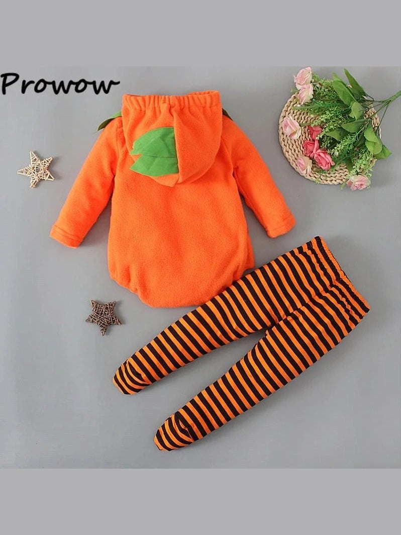 Prowow Baby Halloween Orange Pumpkin Legging Set