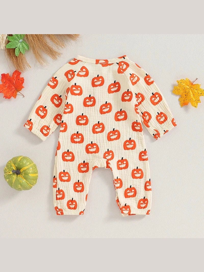 Pumpkin Bat Long Sleeve Halloween Baby Clothes