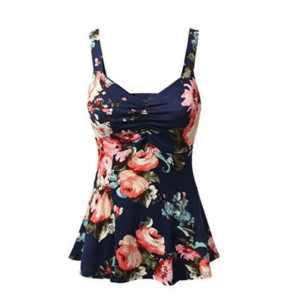 Summer Casual Loose Blouse Shirts Sleeveless Floral Maternity