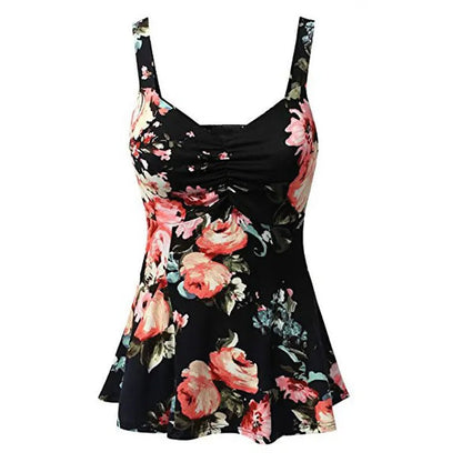 Summer Casual Loose Blouse Shirts Sleeveless Floral Maternity