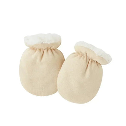 Warm Wool Furry Newborn Mittens Simplicity Solid Color Anti-scratch Face Baby Glove