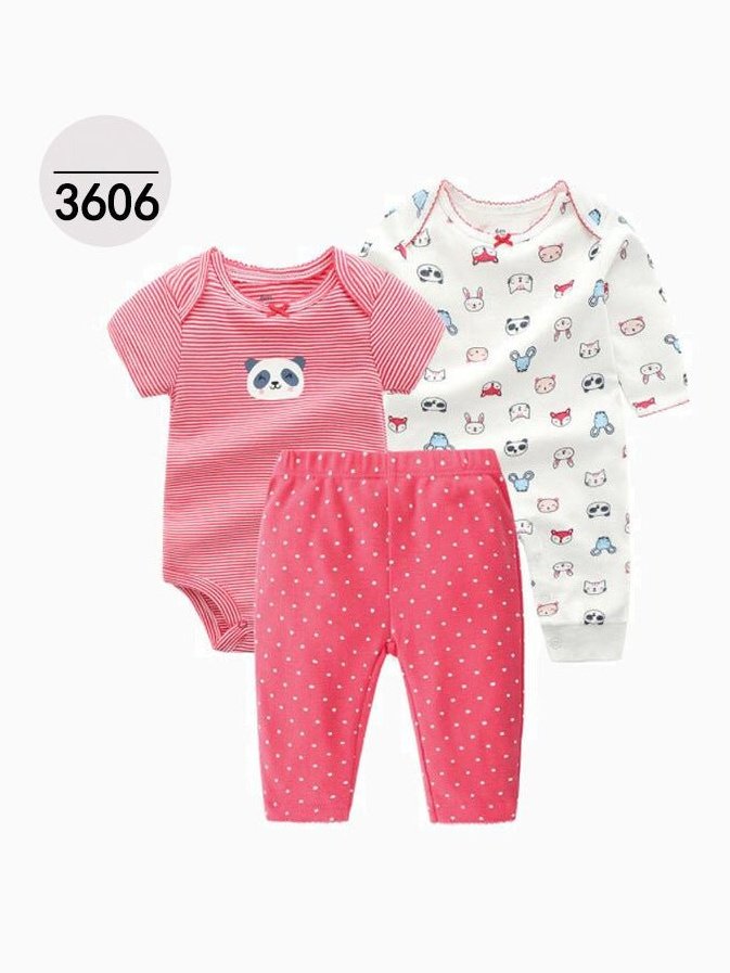 pink onesie and pants set for baby girls