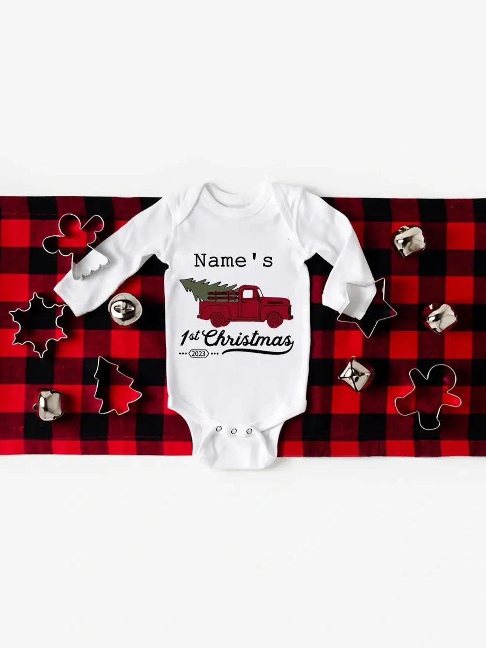 Baby First Christmas Bodysuits Personalized