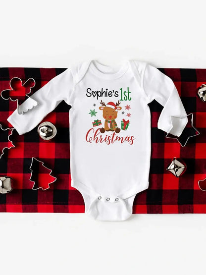 Baby First Christmas Bodysuits Personalized