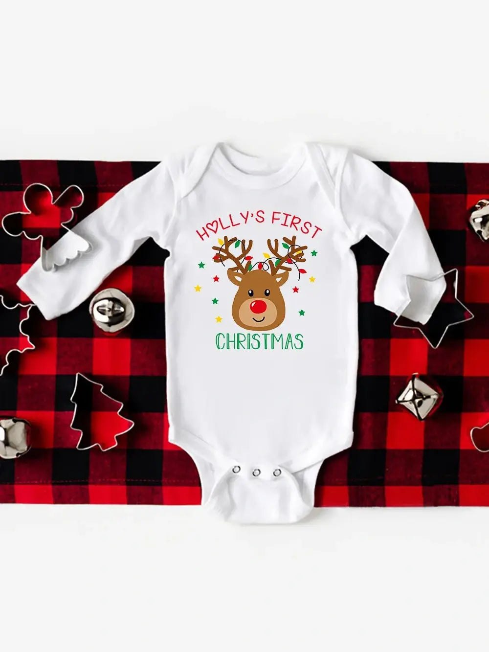 Baby First Christmas Bodysuits Personalized